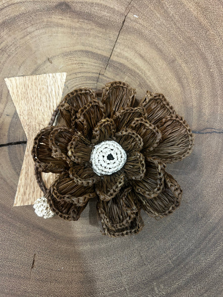 Vony fleur en raphia naturel