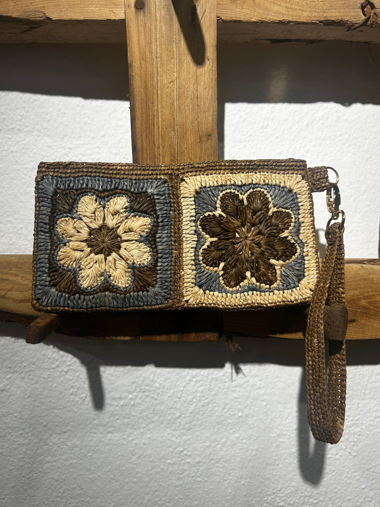 Amapola bolso de mano de rafia