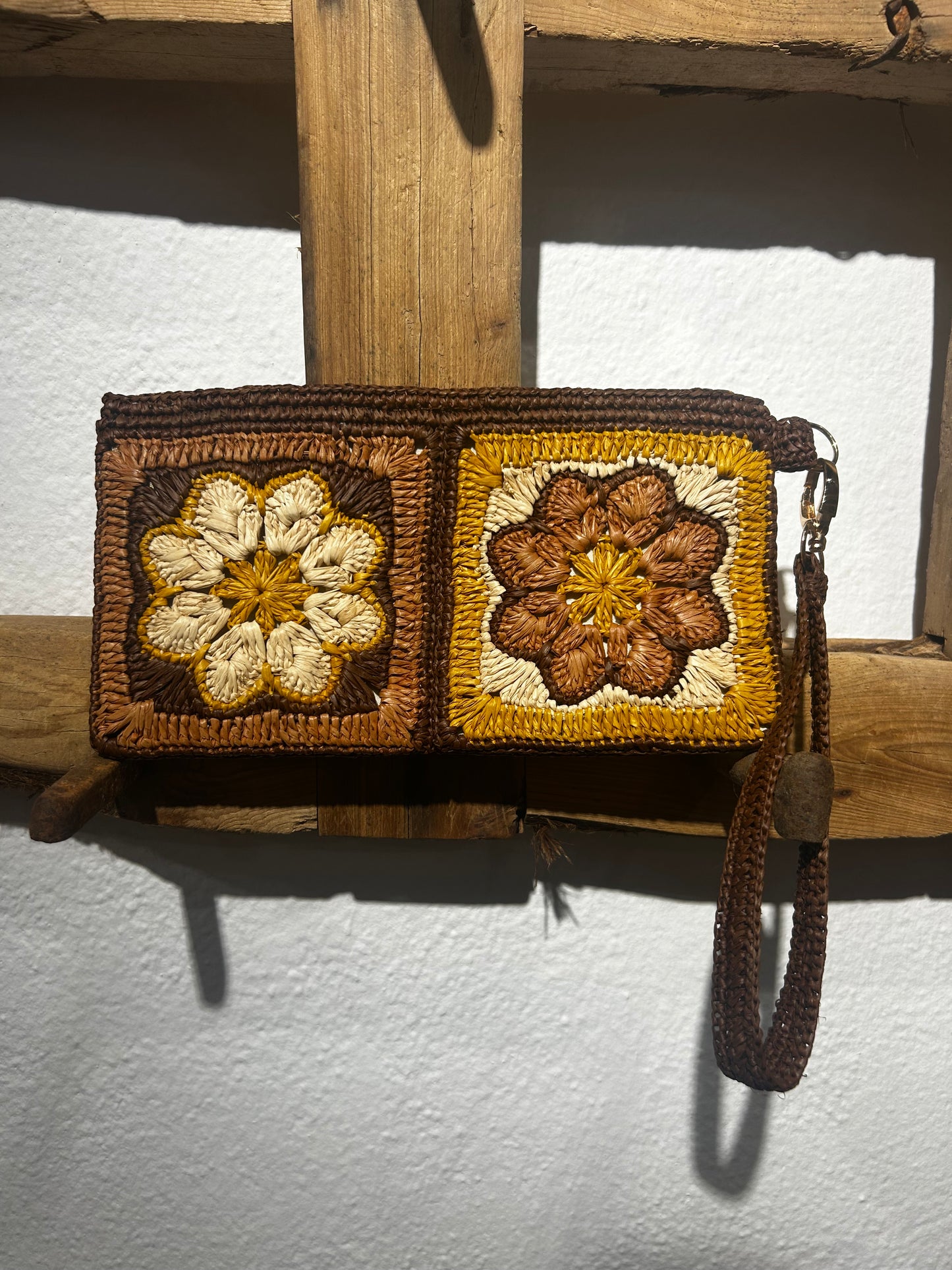 Amapola bolso de mano de rafia