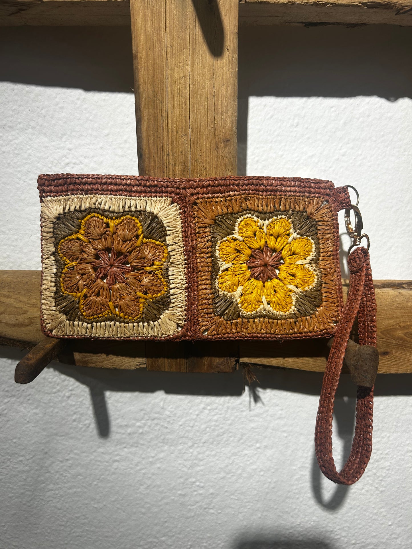 Amapola bolso de mano de rafia