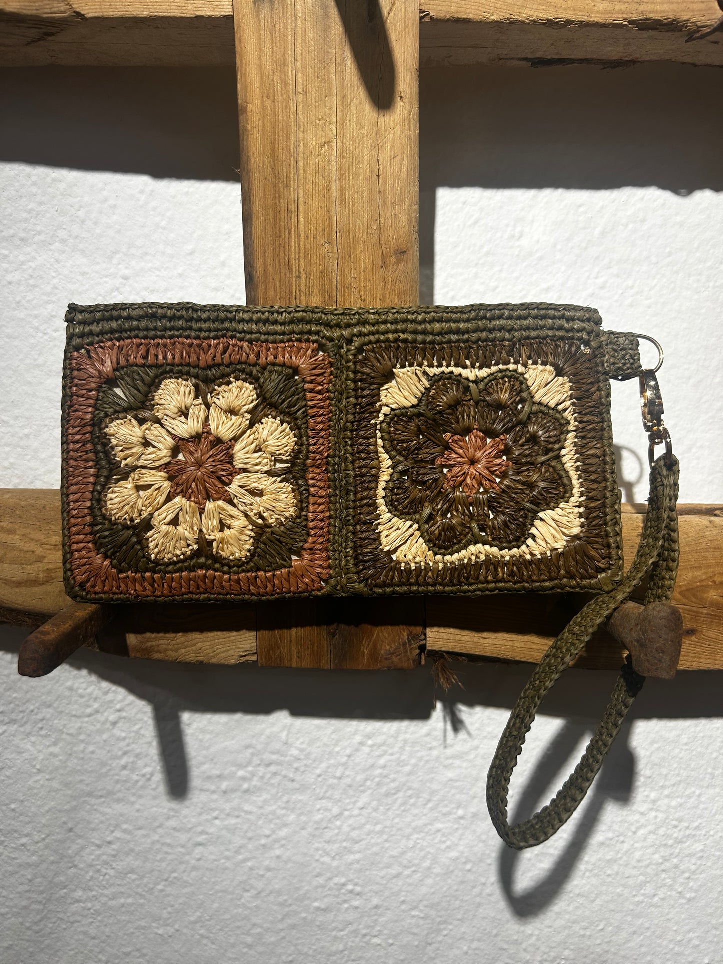 Amapola bolso de mano de rafia