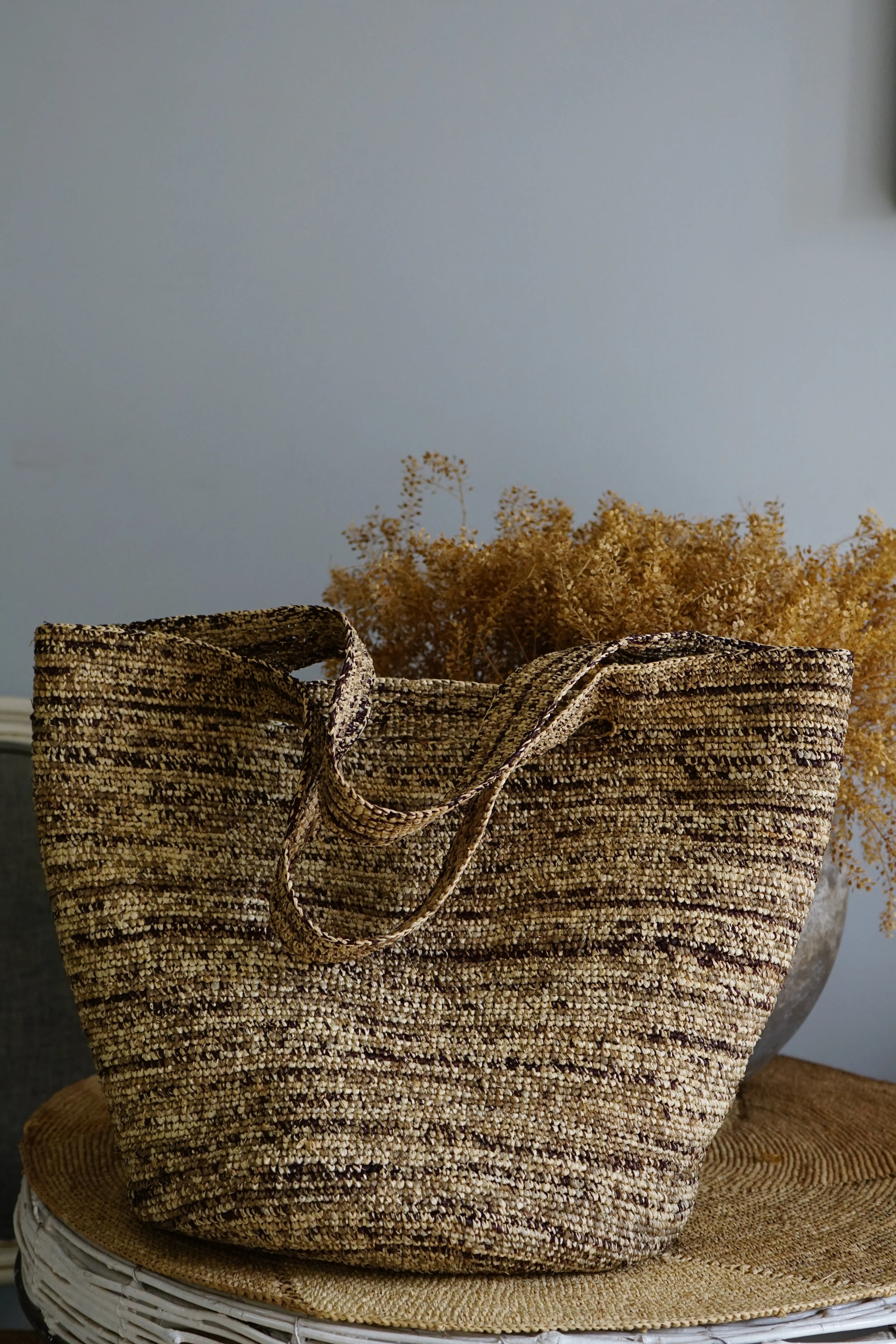 Pecas sac fourre-tout en raphia