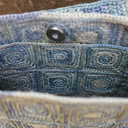 Sac à main Alba bleu en raphia fait à la main - OQENA