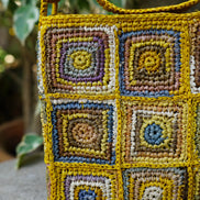 Sac à main Alba jaune en raphia fait à la main - OQENA