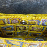Sac à main Alba jaune en raphia fait à la main - OQENA