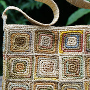 Sac à main Alba multicolore en raphia fait à la main - OQENA