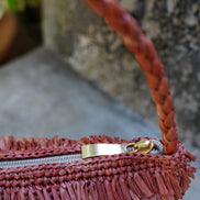 Sac à main en raphia fait à la main - Erizo rouge - OQENA