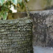 Sac à main en raphia fait à la main - Erizo vert - OQENA
