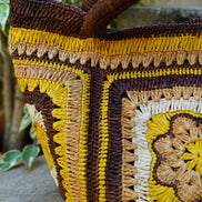 Sac à main Gracia jaune en raphia fait à la main - OQENA