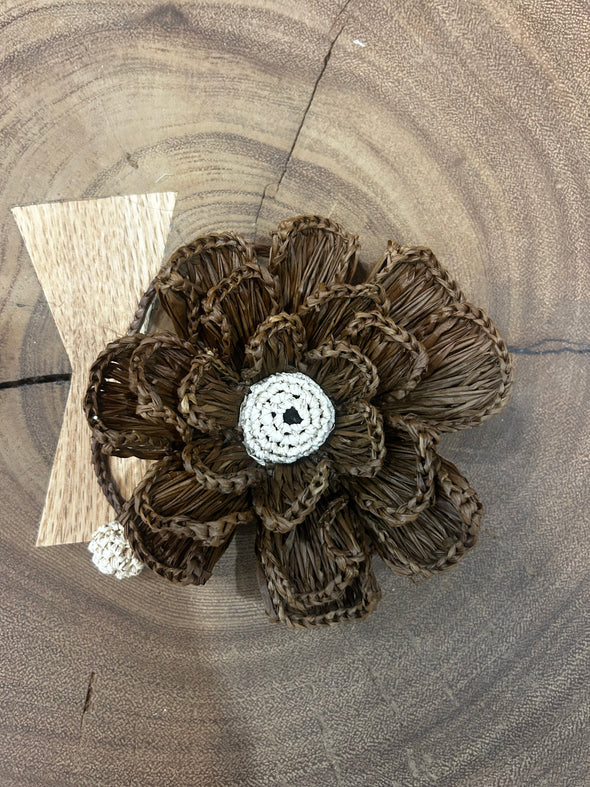 Vony fleur en raphia naturel