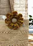 Vony fleur en raphia naturel