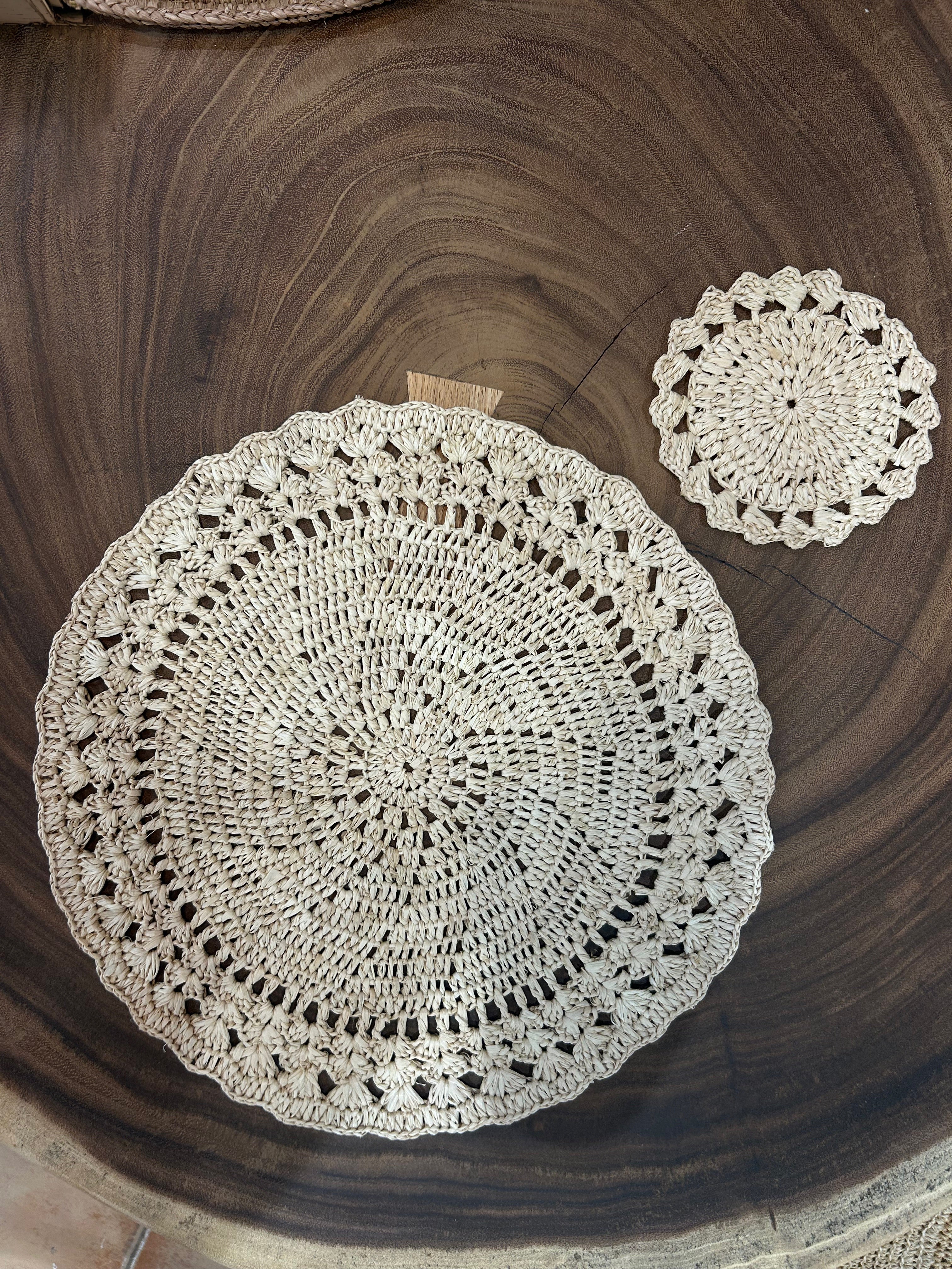 Pebret set de table en raphia