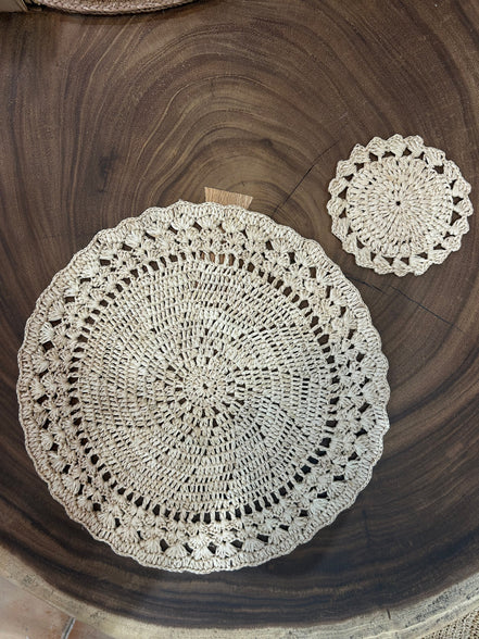 Pebret set de table en raphia