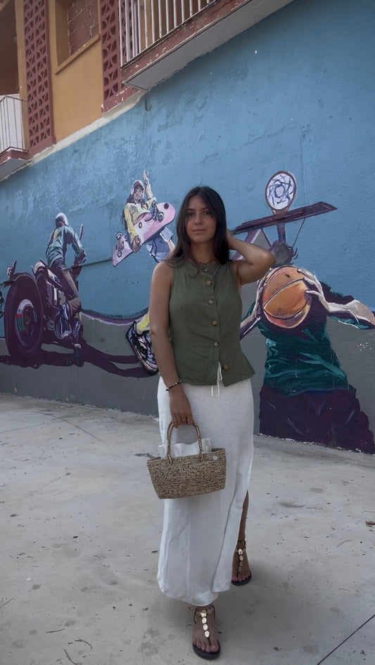 Romero raffia handbag