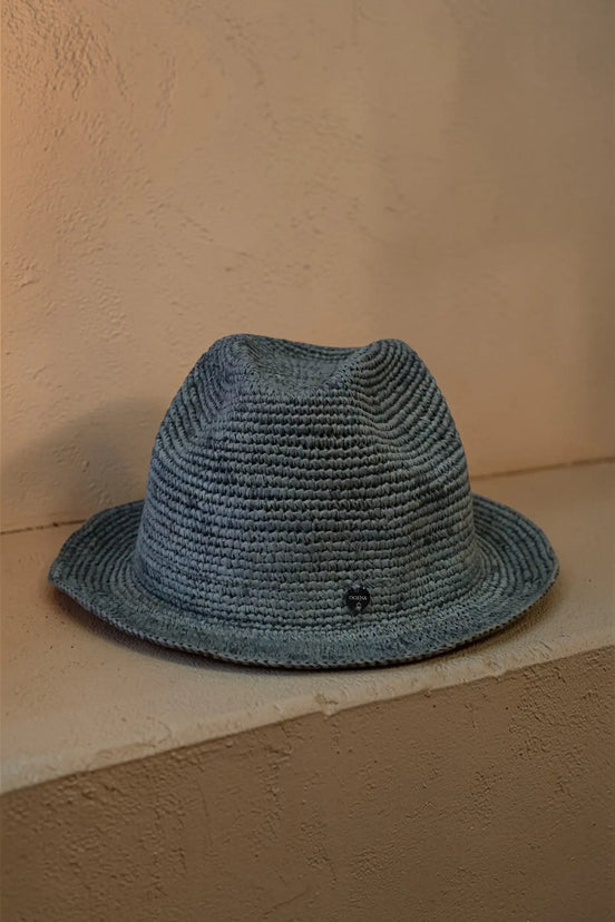Mena raffia panama-style hat
