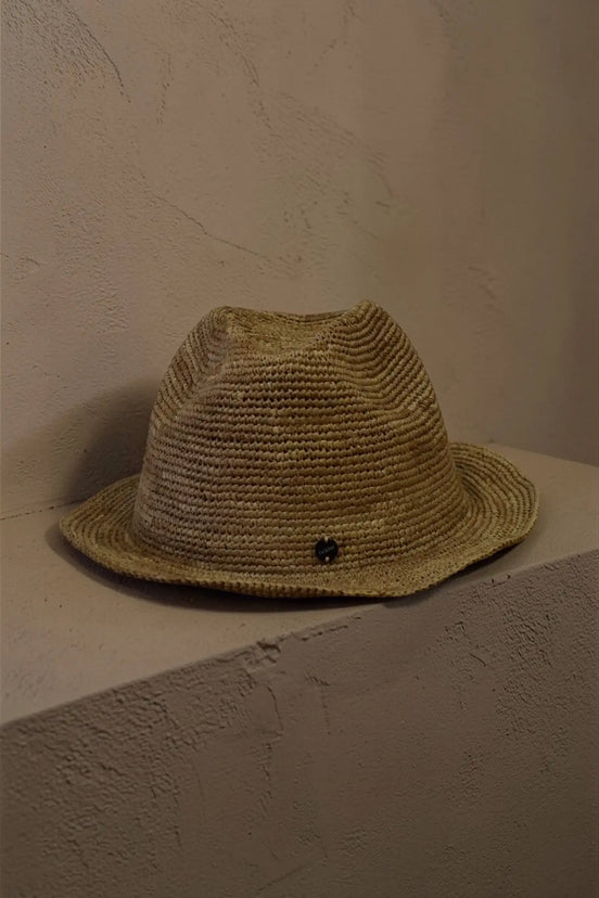 Mena raffia panama-style hat