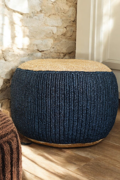 Edison raffia pouf