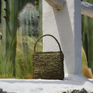 Sac à main en raphia fait à la main - Erizo vert - OQENA