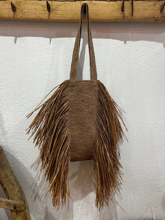 Large Spirit raffia tote bag