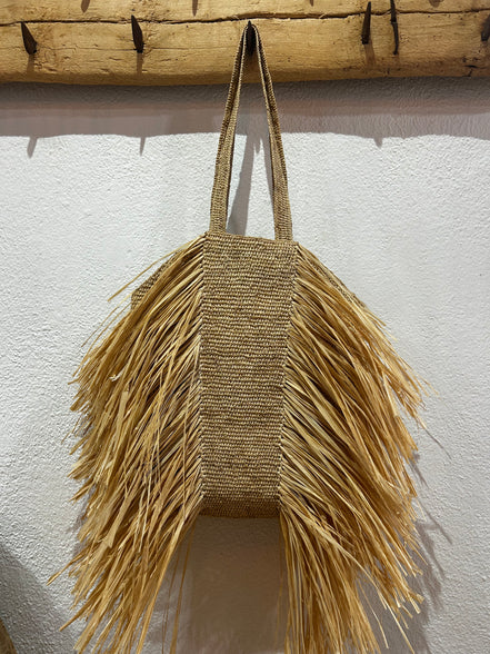Large Spirit raffia tote bag