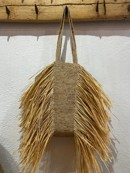 Large Spirit raffia tote bag