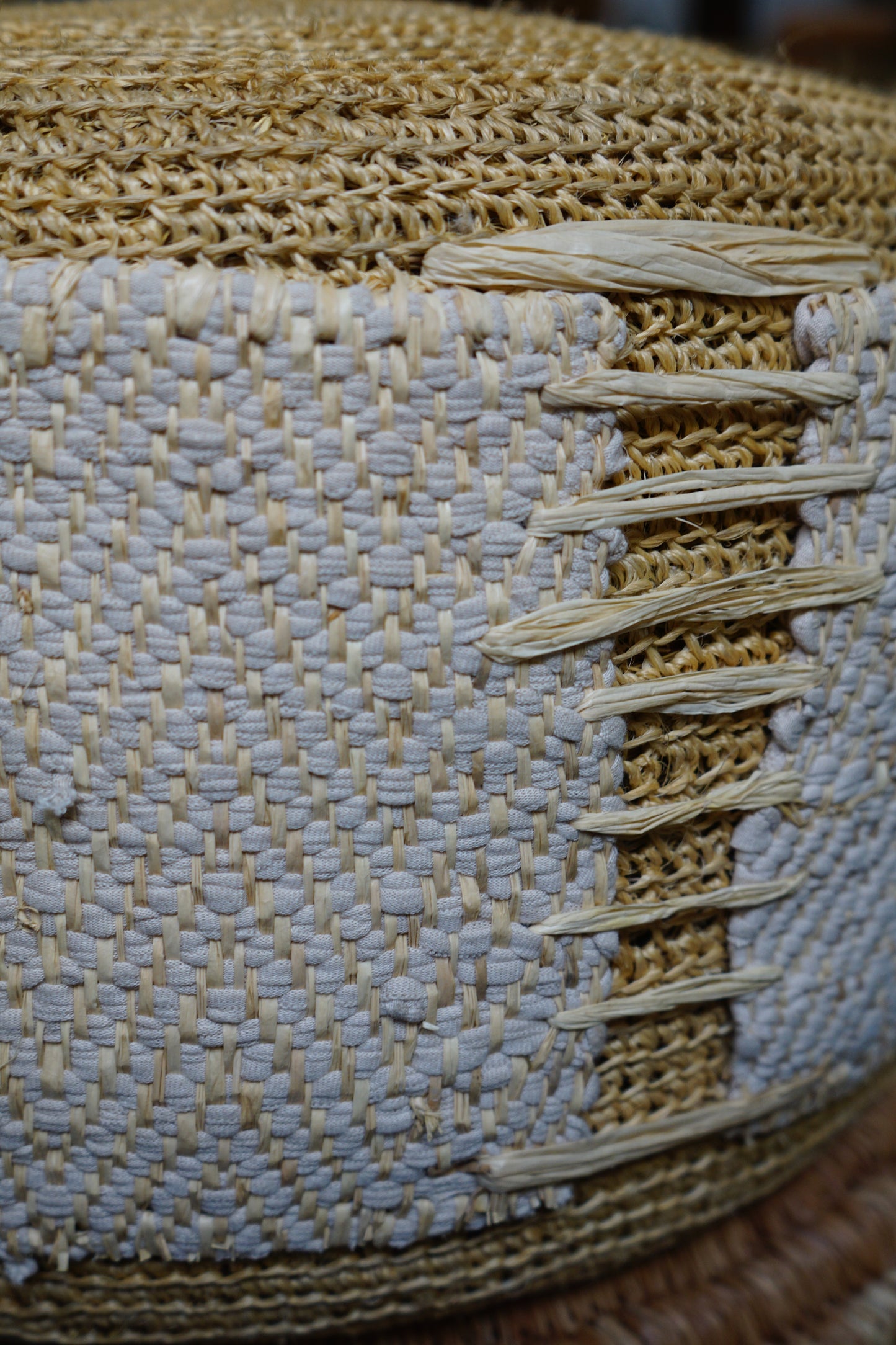 Agaete raffia pouf